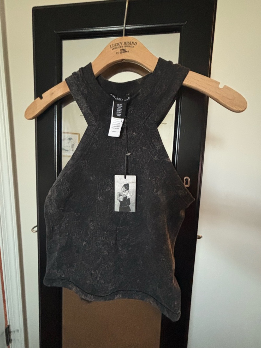 Sincerely Jules Black Mineral-Wash Halter Tank